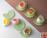 Coffee Cups Leaf Plates 6 pcs - Image 