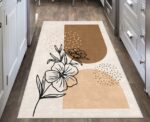 Flower Kitchen Carpet in Beige - Image 