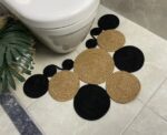 Toilet Mat in Beige and Black - Image 