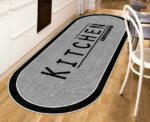 Oval Kitchen Carpet in Grey - Image 
