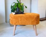 Oval Pouf in Orange - Image 
