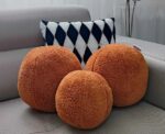 Round Pillows 3 pcs in Orange - Image 