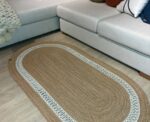 Oval Jute Carpet in Beige - Image 
