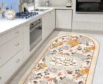 Oval Kitchen Carpet in Beige - Image 