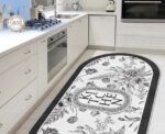 Oval Kitchen Carpet in Black - Image 