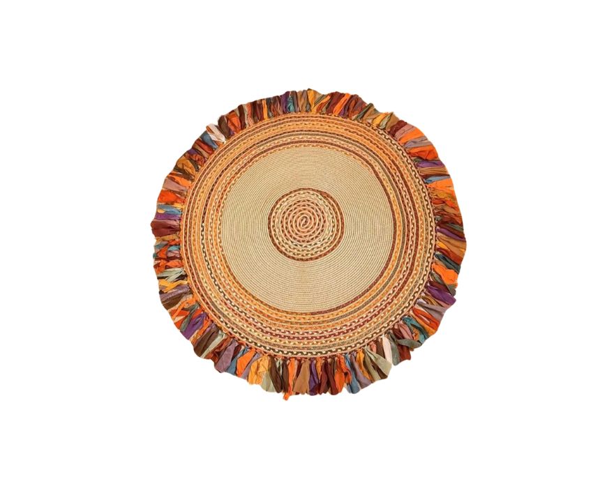 K- JUTE CARPET ROUND COLORED -1 Colored Round Jute Carpet - Image 1