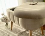 Storage Pouf in Beige - Image 
