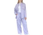 Linen Blend Cargo Set in Purple - Image 
