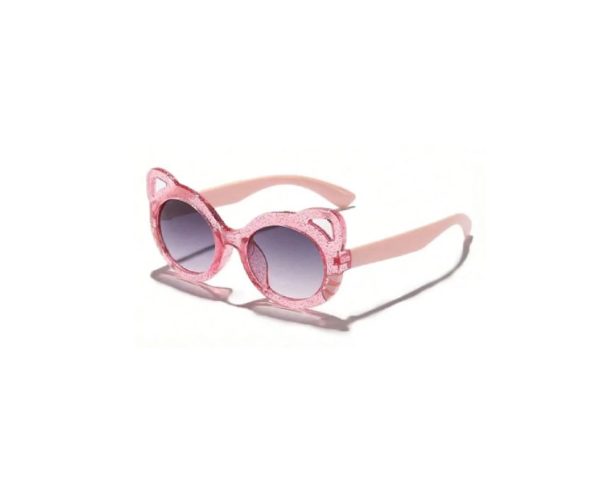 0 Cat Ear Kids Sunglasses in Pink - Image 1