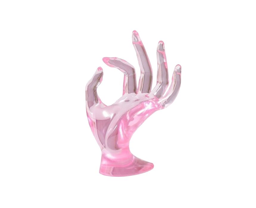 0 Transparent Hand Shaped Jewelry Organizer in Pink - Image 1