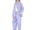 Linen Blend Cargo Set in Purple - Image 