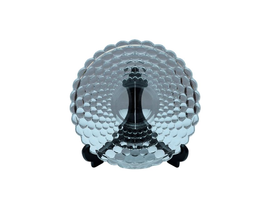 12 Bubbled Glass Plate - Image 1