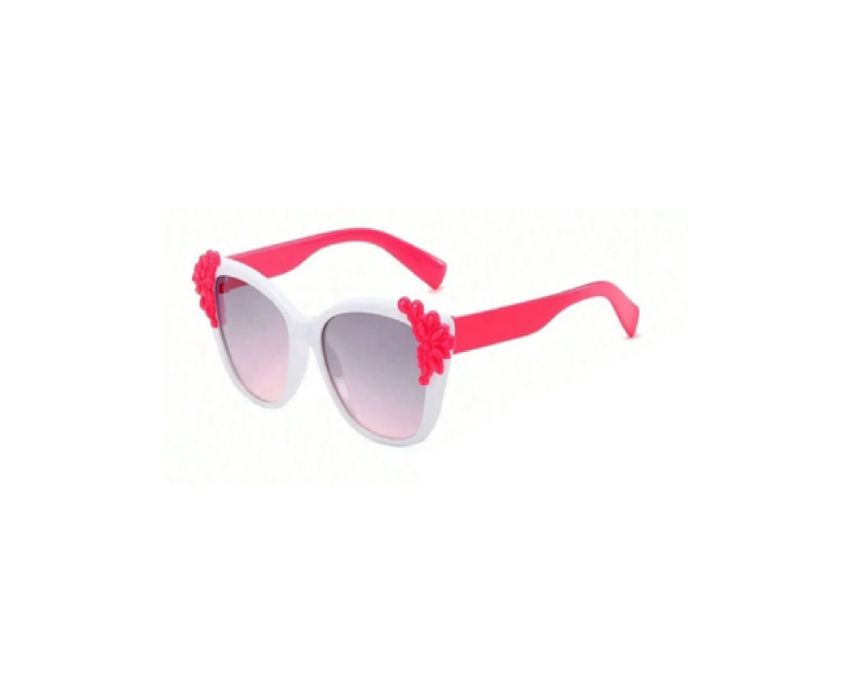 16 Blossom Kids Sunglasses in White and Fuchsia - Image 1