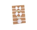 Baby Headbands Bow in White 5 pcs - Image 