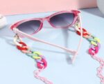 Blossom Kids Sunglasses in White and Fuchsia - Image 