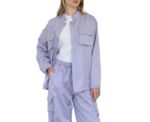 Linen Blend Cargo Set in Purple - Image 