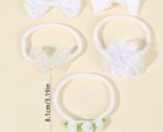 Baby Headbands Bow in White 5 pcs - Image 