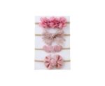 Baby Lace and Bow Headbands in Pink 4 pcs - Image 