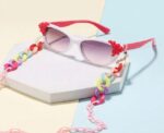 Blossom Kids Sunglasses in White and Fuchsia - Image 