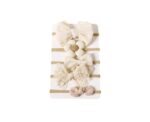 Baby Headbands Bow in Off White 5 pcs - Image 
