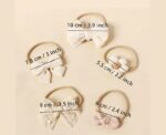 Baby Headbands Bow in Off White 5 pcs - Image 