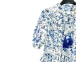 Blue Petal Lace Cotton Dress - Image 