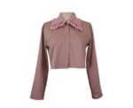 Cropped Chic Shirt in Pink Brown - Image 