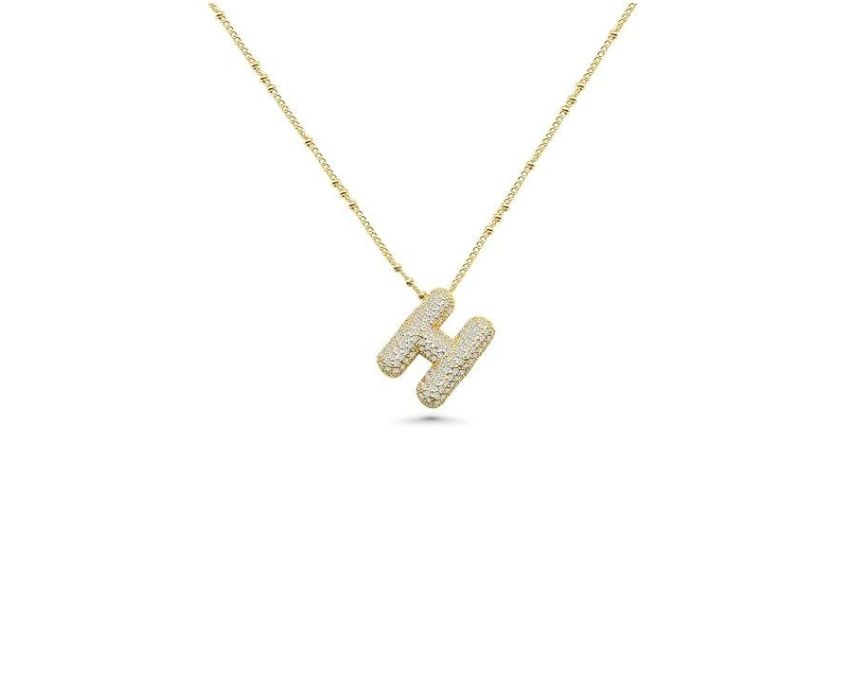 48 Zinc Necklace with Letter H - Image 1