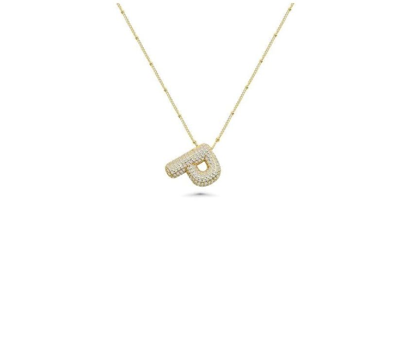 51 Zinc Necklace with Letter P - Image 1