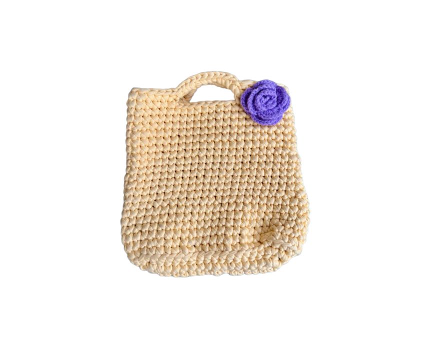 Beige Blossom Crochet Handbag Beige Blossom Crochet Handbag - Image 1