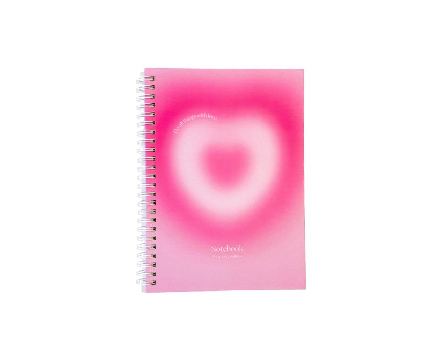 Heart Aura Hardcover A5 Notebook with Planning Sections - Image 1