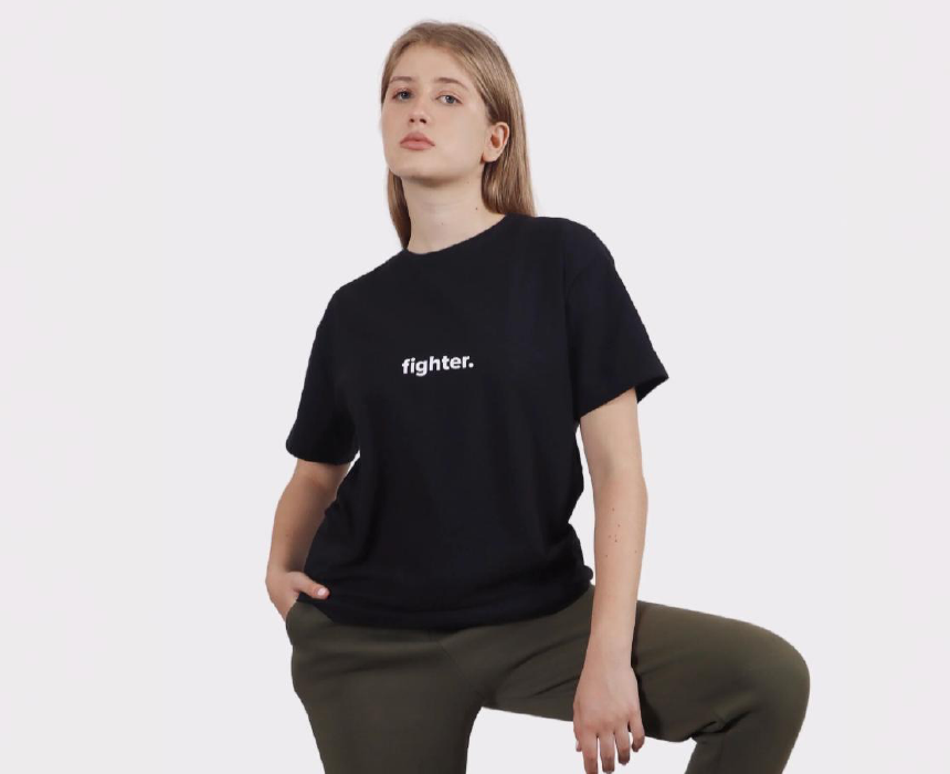 Rush& Reez -05 Fighter T-shirt in Black & White - Image 1