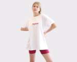 Fighter T-shirt in White & Fuchsia - Image 