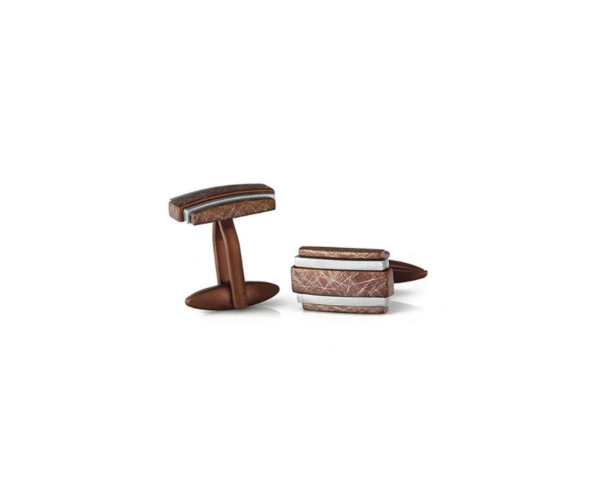 10 Marble Cufflinks in Brown - Image 1