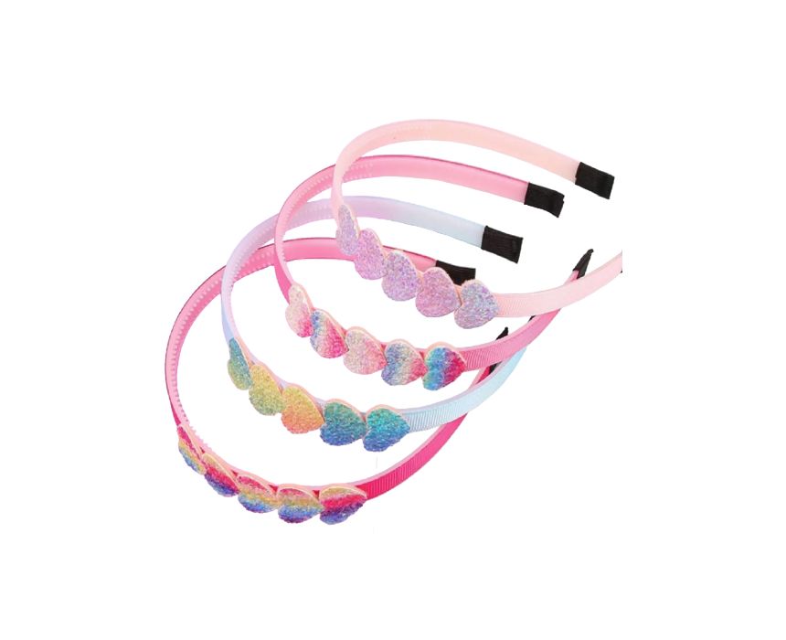 27-3 Glittery Heart Headbands 1 pc
