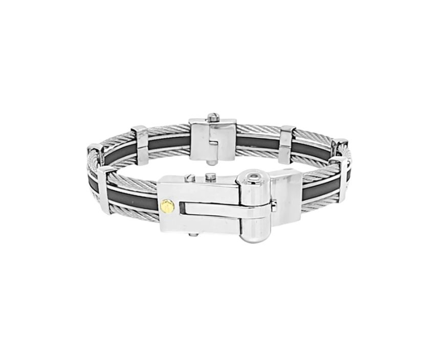 33 Wire Men Bangle in Silver - Image 1