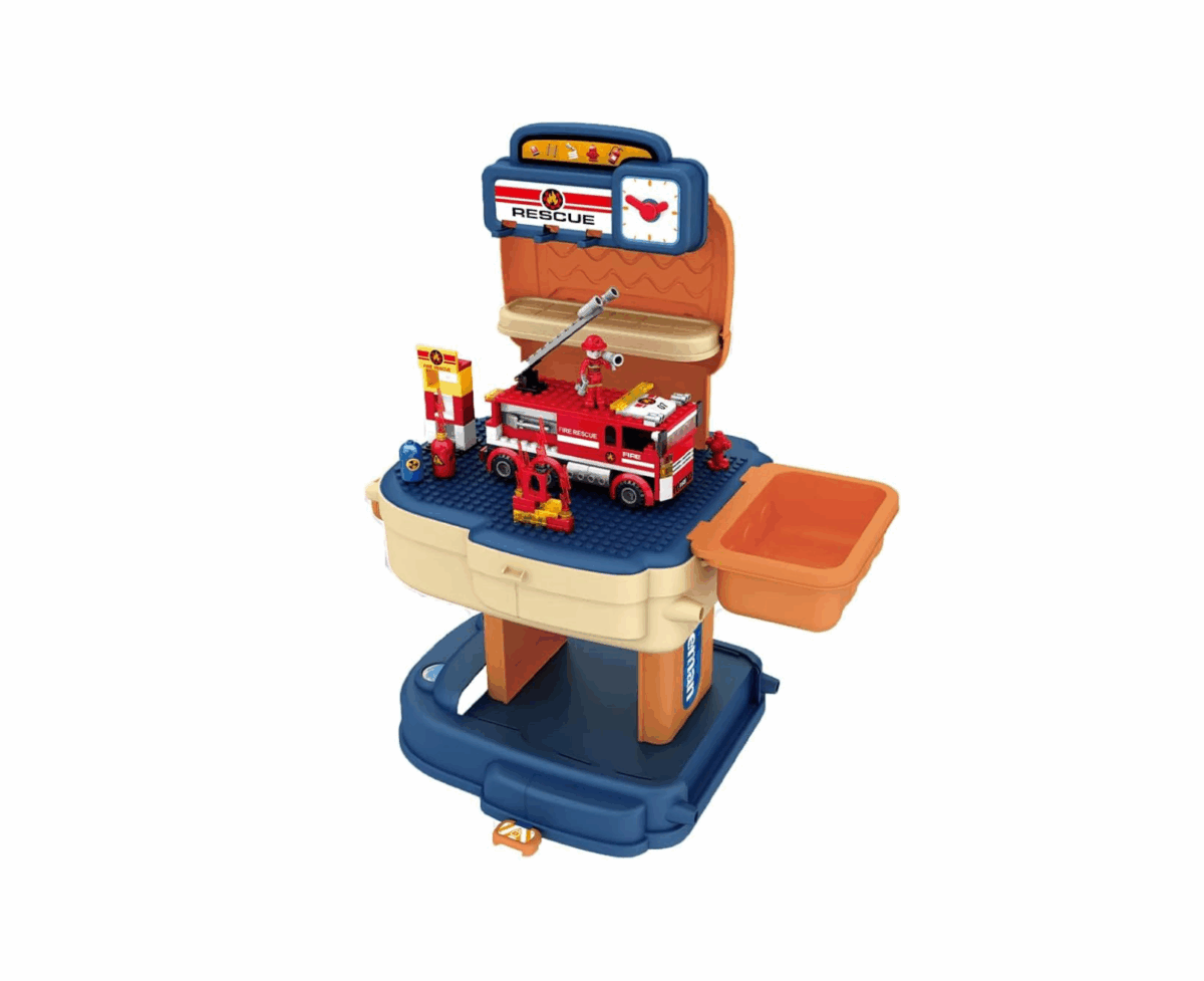 Two in One Fire Station School Bag and Playset - Image 1
