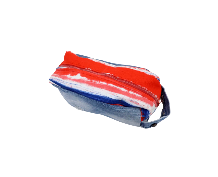 MPCH8 Patterned Handbag in Blue and Red - Image 1