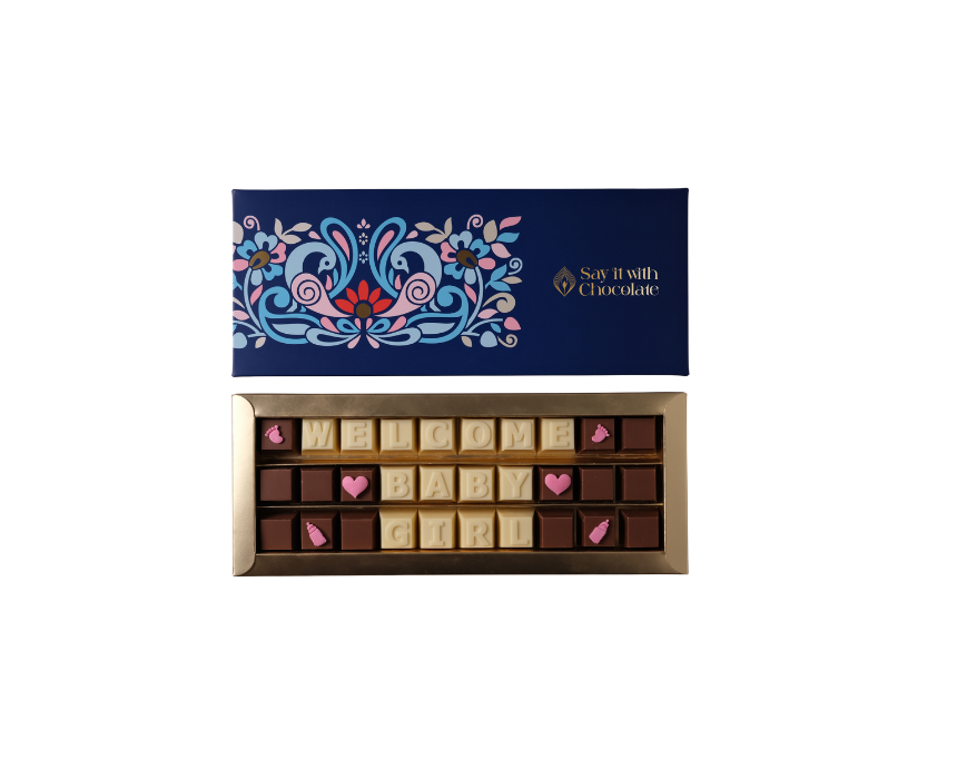 10 "Welcome Baby Girl" Harmony Chocolate Box - Image 1
