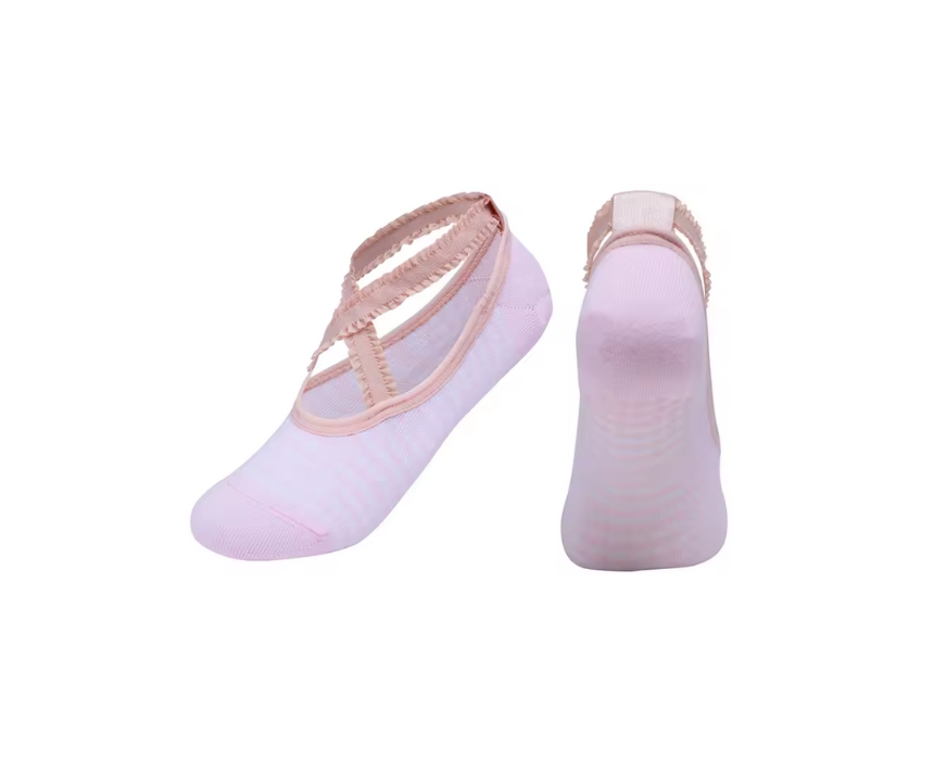 44 Plié Princess Striped Socks in Pink - Image 1