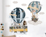 Hot Air Balloons and Animals Wall Decal - Image 