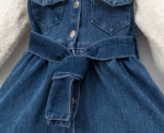 Plush Girl Denim Dress in Navy Blue - Image 