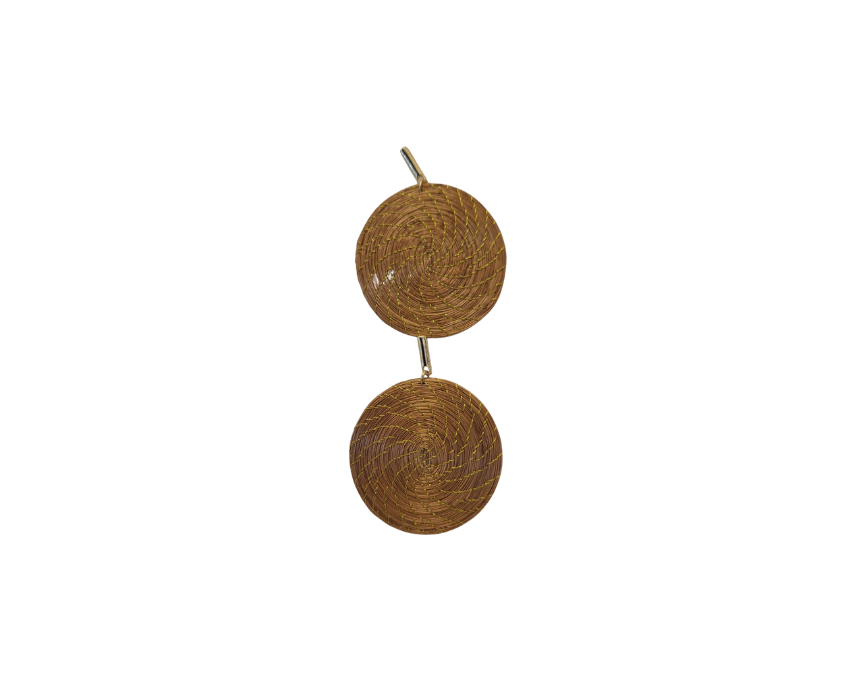 2 Spiral Disc Earrings in Capim Dourado - Image 1