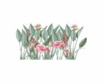 Forest with Flamingo Wall Sticker - Image 