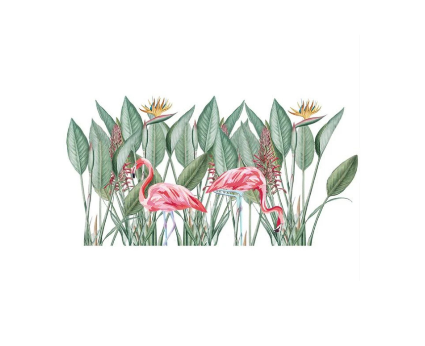 32 Forest with Flamingo Wall Sticker - Image 1