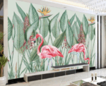 Forest with Flamingo Wall Sticker - Image 