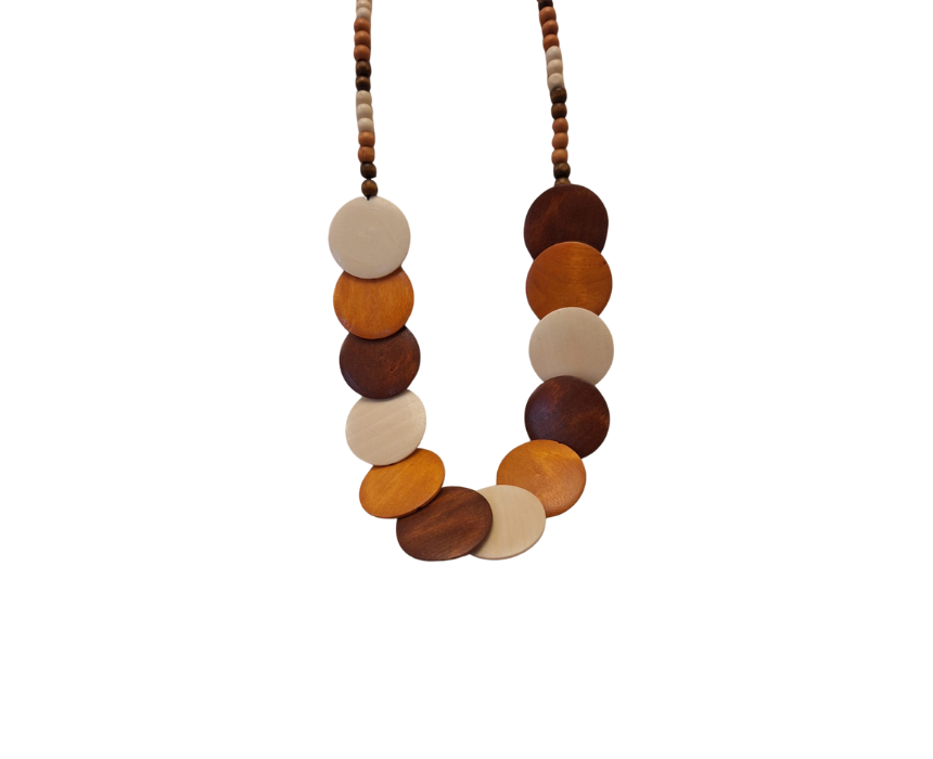 7 Wooden Discs Necklace - Image 1