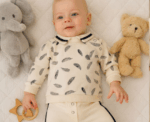 Patterned Baby Boy Set in White - Image 
