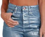 Metallic Denim Pants - Image 