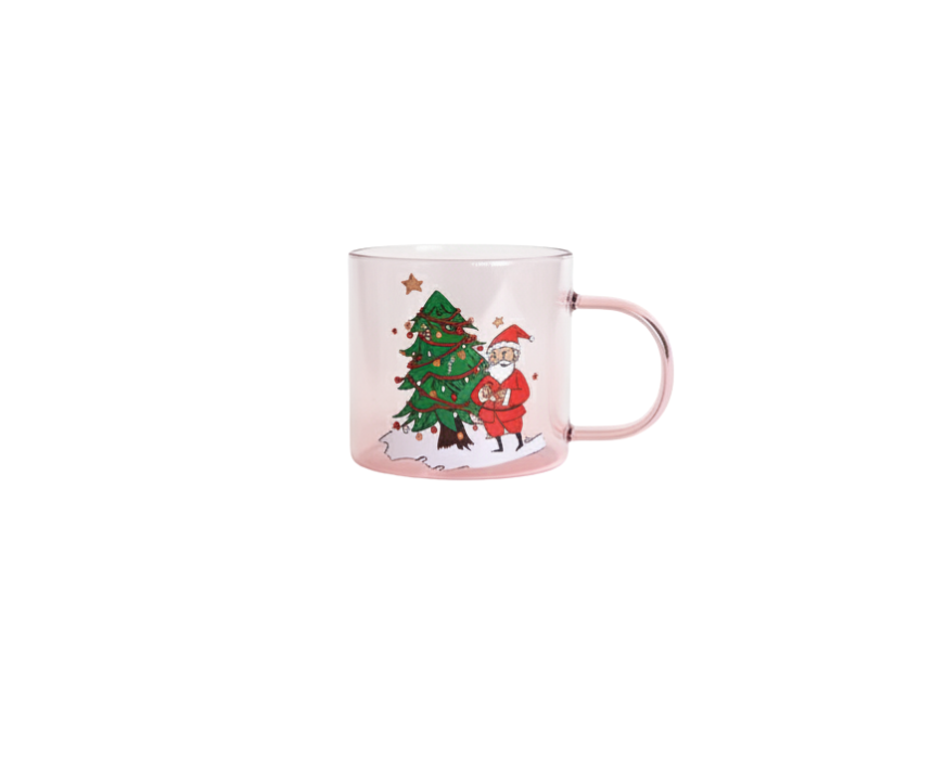 1 Christmas Glass Mug & Coaster - Image 1